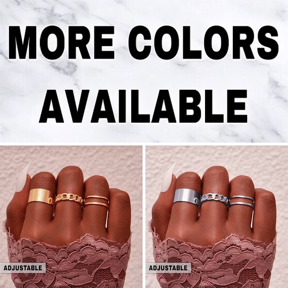 🔴𝟭𝟬/$𝟮𝟱🔴NEW 3 Silver Simple Rings Set - Picture 10 of 13